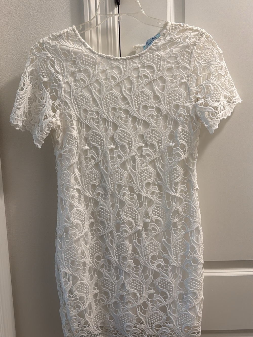 She + Sky White Lace Mini Shift Dress